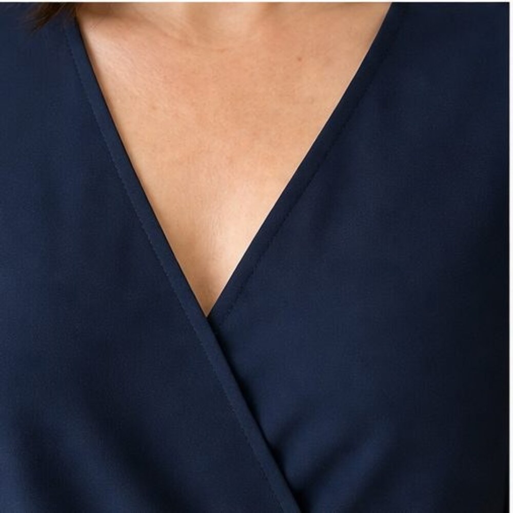 Navy Ruffle Blouse - Picture 4 of 6